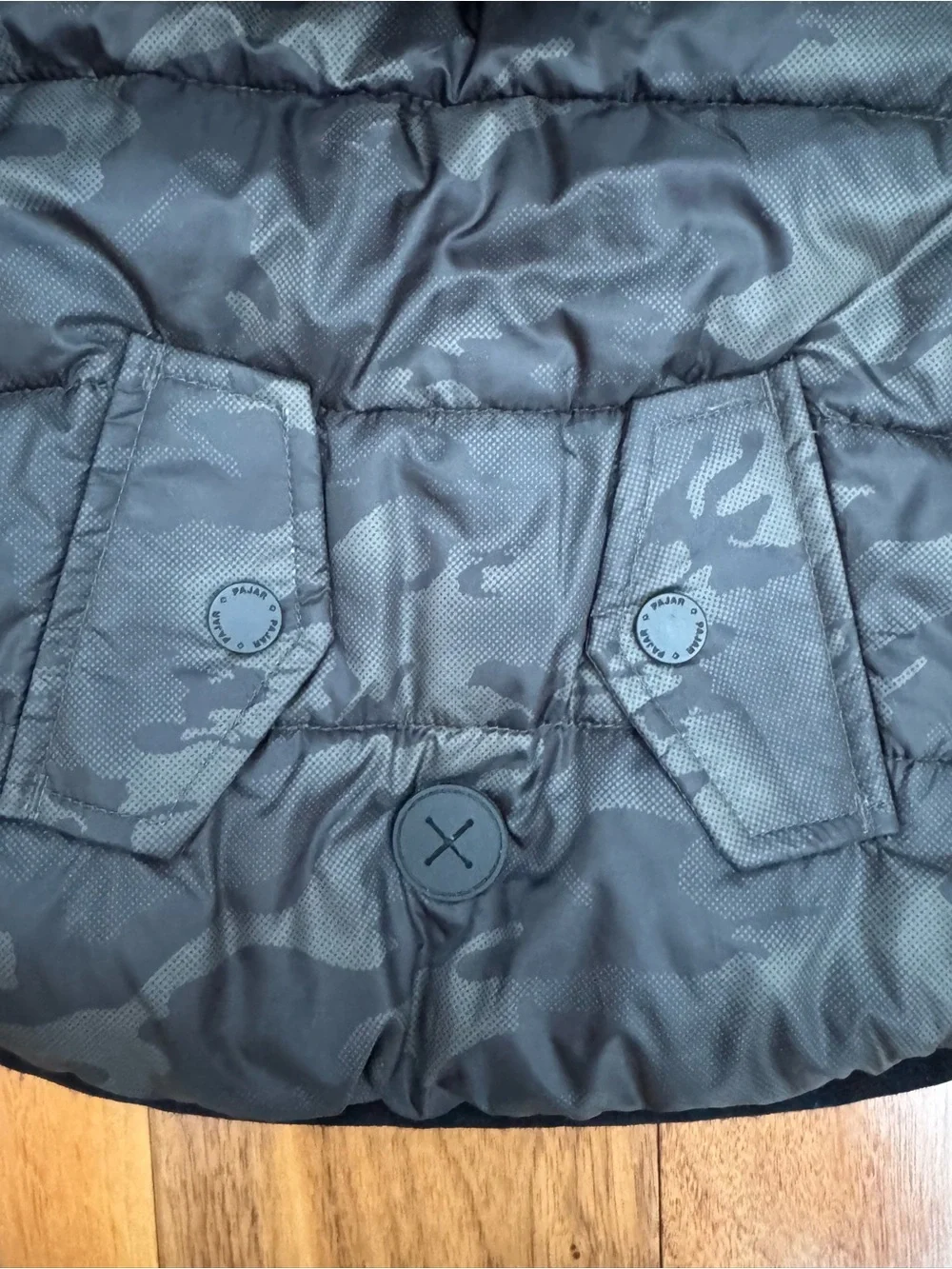 PAJAR CANADA PUP REVERSIBLE CAMOUFLAGE HOODED DOG PUFFER JACKET M